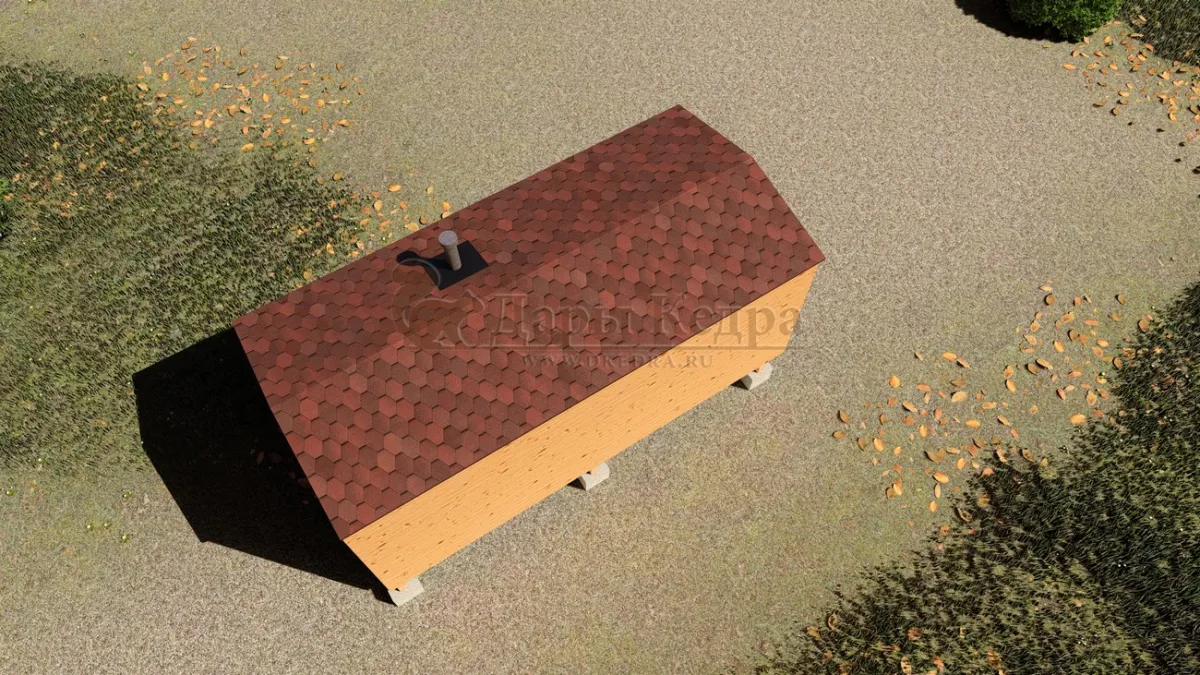 Каркасная баня «Барн» из кедра 5х2,2 метра